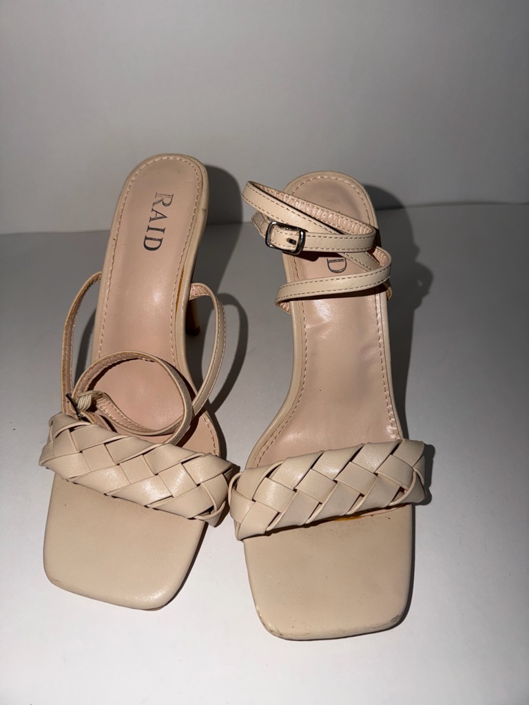 Asos Beige Braided Strap Heel Sandals